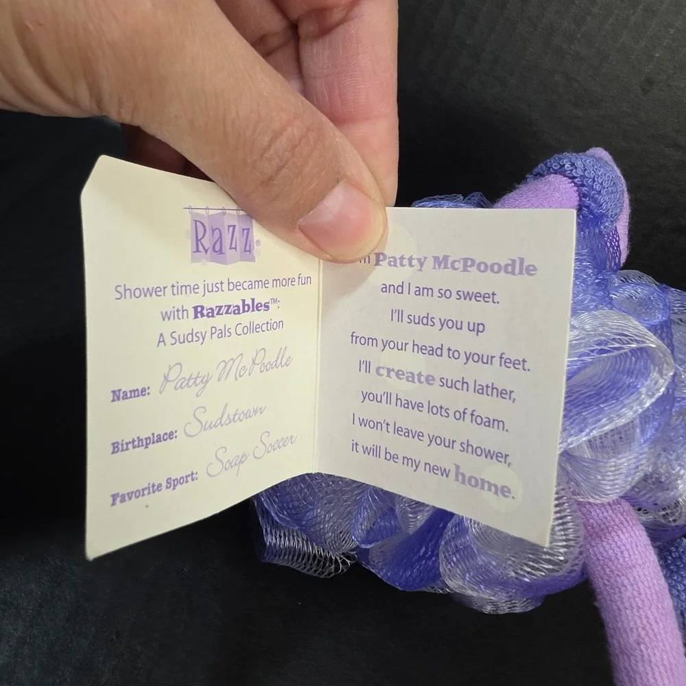 Razz Patty McPoodle Net‎ Sponge Razzables Sudsy Pals Purple NWT 64032 NOS 2006